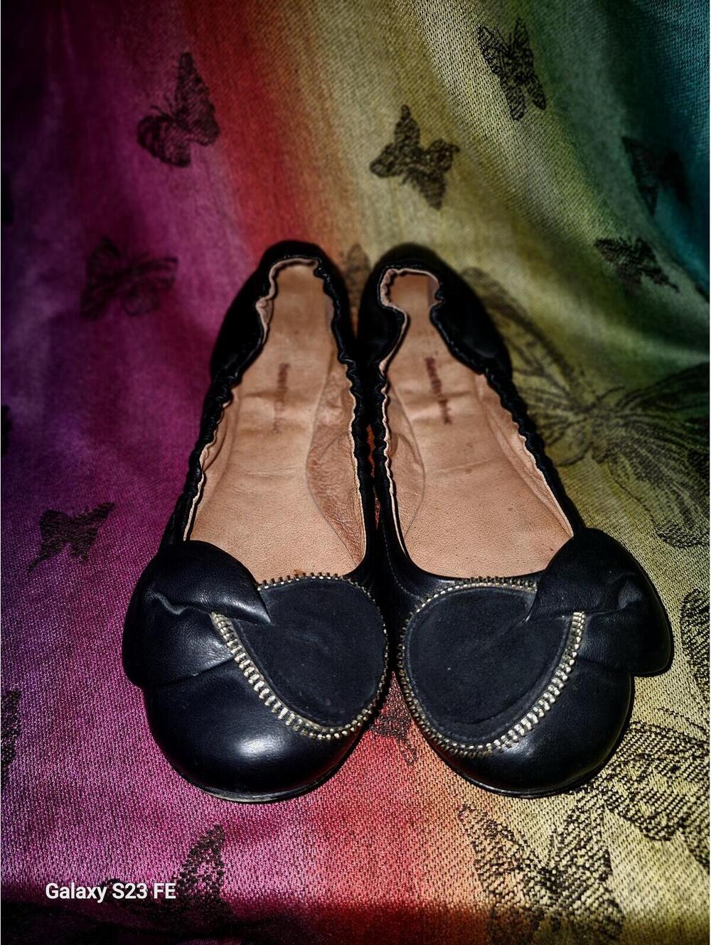 See by Chloe Zippered Bow Ballerina Flats Size 38